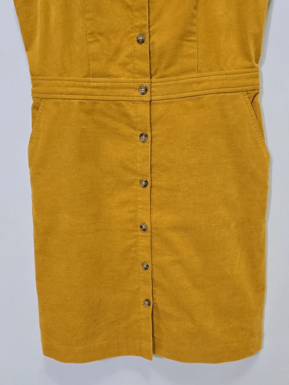 J Crew Mustard Corduroy Jumper Dress Size 8 Button Front Twee Schoolgirl Preppy